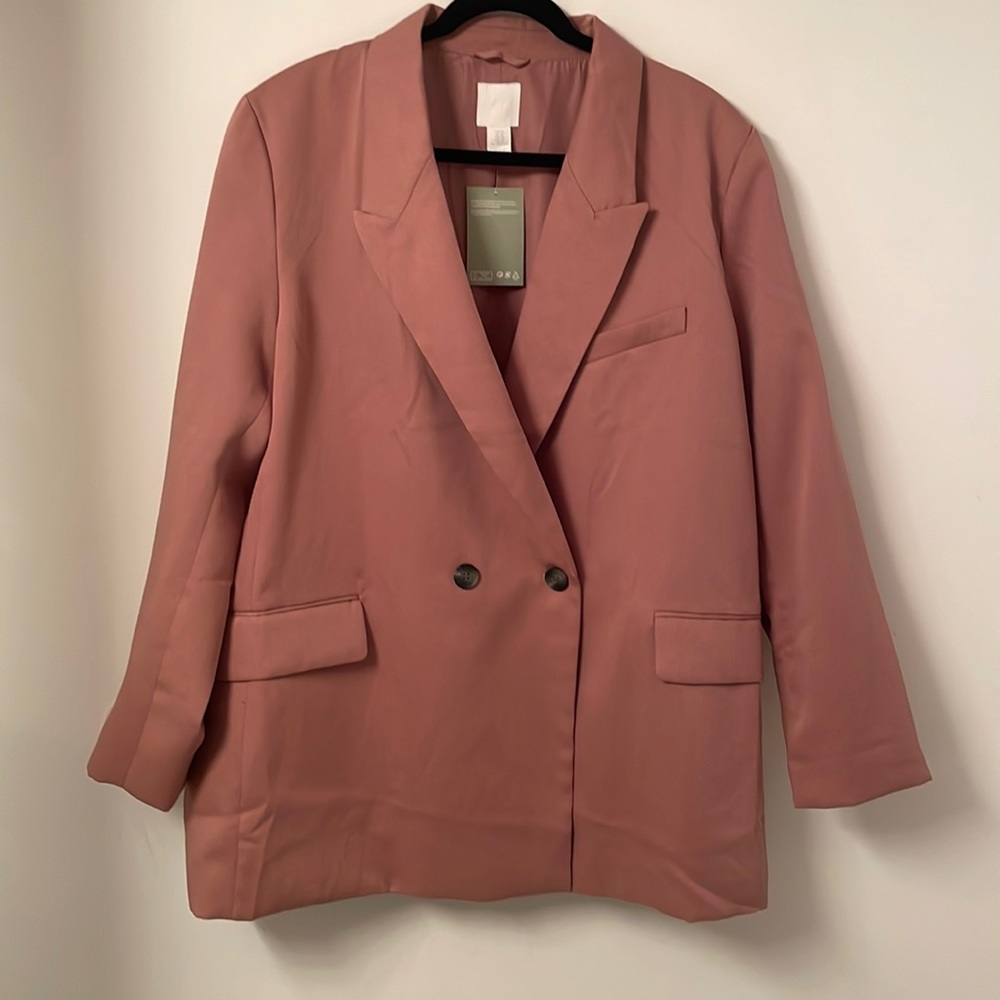 NWT H&M dusty rose oversized blazer